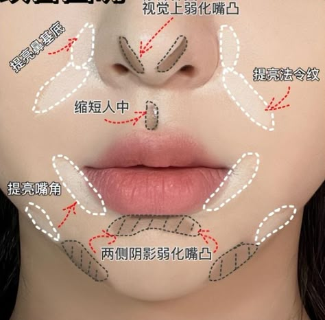 Chin Contouring, Membentuk Alis, Asian Makeup Tutorials, Latihan Dada, Contour Tutorial, Gyaru Makeup, Doll Eye Makeup, Subtle Makeup, Makeup Face Charts