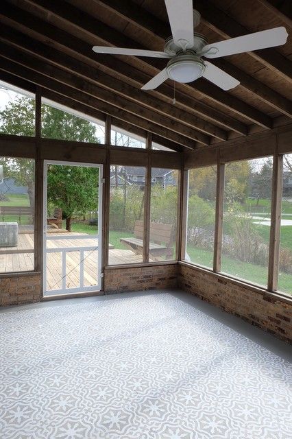 Williams Bay - Porch - Other - by DESIGNTEKT | Houzz Screened In Porch Designs, Rustic Porch Furniture Ideas, Outdoor Zones, Board And Batten Screened In Porch, Screened In Porch Off Garage, Screen In Back Porch Ideas, Screened In Porch Flooring Ideas Cheap, Screened In Porches Ideas, Screened In Porch Flooring Ideas