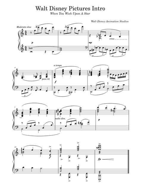 Walt Disney Pictures Intro – Walt Disney Animation Studios 星に願いを Sheet music for Piano (Solo) | Musescore.com Disney Piano Sheet Music, Sheet Music Clarinet, Disney Intro, Disney Piano, Piano Disney, Popular Piano Sheet Music, Disney Sheet Music, Piano Sheet Music Letters, Piano Easy