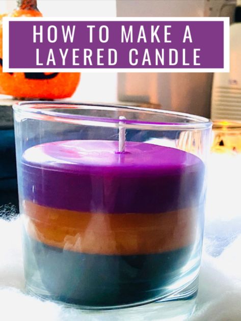 How To Make Colored Candles, Layered Candles Diy, Candle Making Ideas Homemade, Upcycled Candles, Candle Recipe, Candle Making Tutorial, Layered Candles, Candles Homemade, Homemade Candle