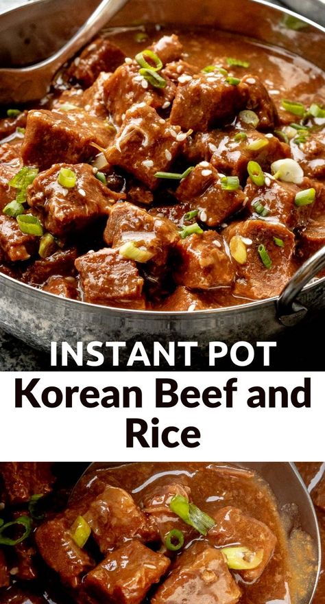 Korean Beef And Rice, Asian Style Beef, Beef Stew Cubes, Instant Pot Korean Beef, Cubed Beef Recipes, Quick Beef Stew, Instant Pot Korean, Beef Stew Healthy, Roast Beef And Potatoes