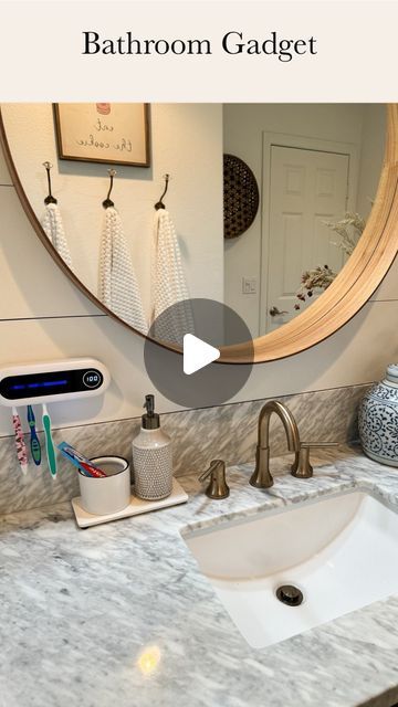 Jordan farmer on Instagram: "Sharing two Amazon finds. Stop leaving your toothbrushes out on the vanity. Get this sterilizing toothbrush holder. The UV lights kill up to 99% of germs in less than 5 minutes. Stop water spills and stains with this water absorbing tray. Now your vanity is nice and tidy! 

How to shop: Comment: Shop or Link to get the links sent directly to your DMs. You SAN also click the link in my bio to shop my Amazon Storefront or @shop.ltk @amazonhome 

#homefinds #amazonfinds #founditonamazon #amazongadgets #explorepage #bathroomstyling #bathroomideas #amazonmusthaves 
Trending, reels, home inspiration, design trends, bathroom,modern home, home improvement" Mouth Wash Dispenser, Mouth Wash, Toothbrush Storage, Bathroom Gadgets, Automatic Soap Dispenser, The Jetsons, Bathroom Toothbrush Holder, Bathroom Styling, Amazon Finds