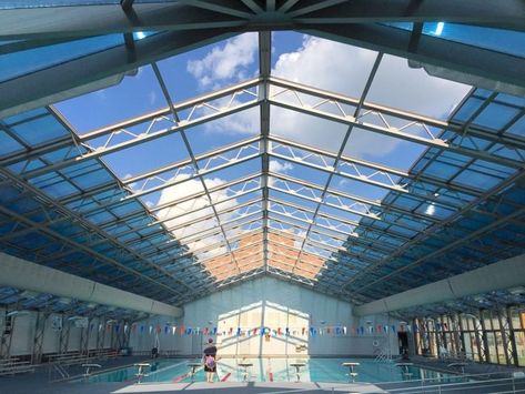 retractable roof Aquatic Center, Pool Enclosures, Free Space, Aesthetically Pleasing, Arkansas, Save Energy, Roof, Louvre, Pool