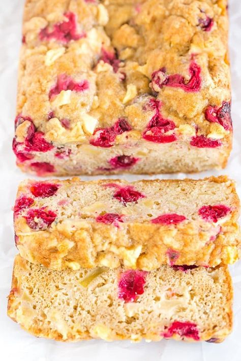 Apple Cranberry Bread, Refrigerator Rolls, Cranberry Bread Recipes, Brown Eyed Baker, Apple Bread Recipe, Bread Pudding With Apples, Cranberry Orange Bread, Cranberry Bread, Apple Bread