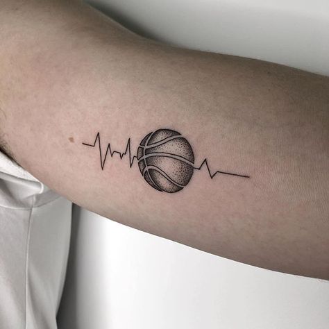 Basketball Aesthetic Tattoo, Sport Tattoo Ideas, Sports Tattoos For Men Ideas, Basketball Tattoos For Men Ideas, Basketball Tattoo Design, Basketball Tattoos For Men, Basketball Tattoos, Sport Tattoos, Number Tattoos