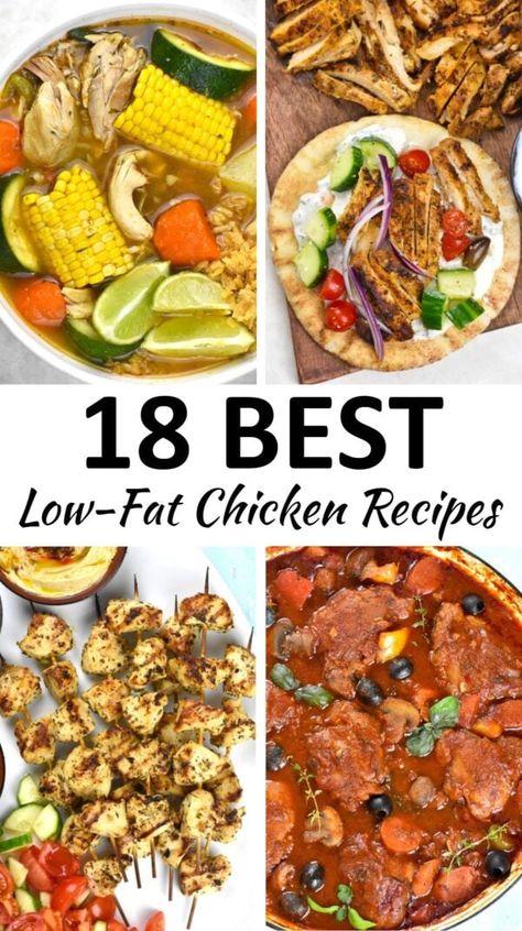 Tasty Low Fat Meals, Low Fat Meals For Cholesterol, High Protein Low Fat Chicken Recipes, Low Fat Easy Meals, Meal Plan For High Cholesterol, Low Fat Chicken Pasta Recipes, Low Fat Mexican Recipes, Low Saturated Fat Recipes Dinners, Low Fat Chicken Dinner Recipes