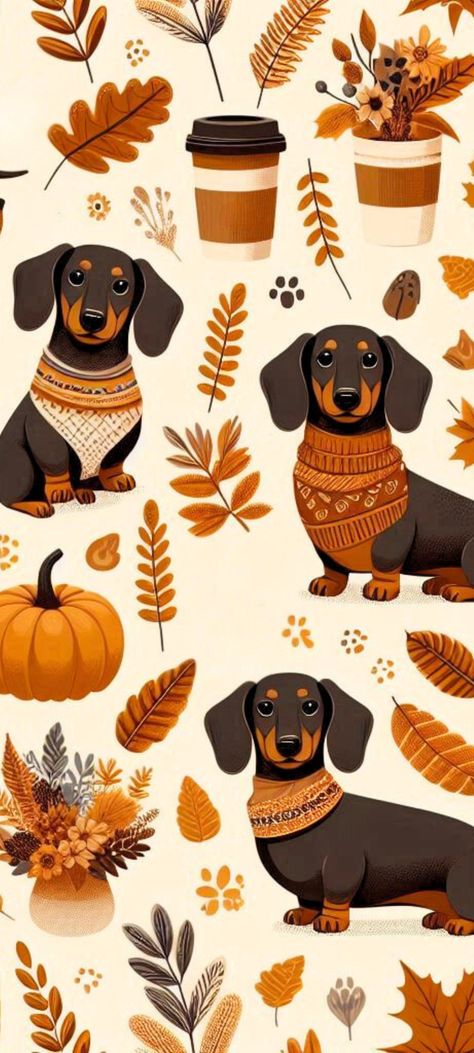 Cute Fall Leaves Wallpaper, Pozadí Pro Iphone Aesthetic, Halloween Dachshund Wallpaper, Fall Dog Wallpaper, Cute Fall Phone Backgrounds, Aesthetic Fall Iphone Wallpaper, Fall Country Wallpaper, Fall Wallpaper For Phone, Atum Wallpaper