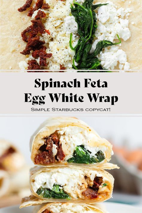 Spinach Feta Egg White Wrap Spinach Feta Egg White Wrap, Healthy Balanced Breakfast, Spinach Feta Egg, Recovery Meals, Egg White Wraps, Pesto Tortellini Salad, Egg White Breakfast, Egg Whites Wrap, Lemon Blueberry Pancakes