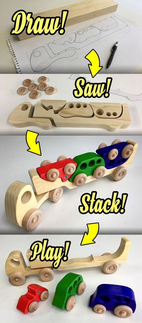 Wood Toys Diy, Wooden Toys Diy, Wood Toys Plans, Wooden Toys Plans, Woodworking Toys, Woodworking For Kids, Simple Toys, Homemade Toys, Diy Projects For Kids