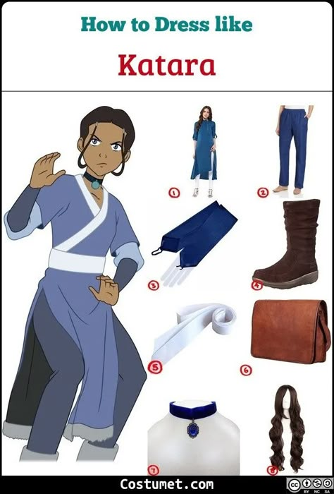 Waterbender Katara Costume for Cosplay & Halloween 2020 Avatar Cosplay Katara, Avatar And Katara Costume, Avatar Katara Costume, Katara Cosplay Diy, Atla Halloween Costumes, Katara Costume Diy, Katara Halloween Costume, Waterbender Outfit, Katara Dress