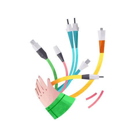 Cable Illustration, Electricity Aesthetic, Hands Holding, Cartoon Images, Free Svg, Vector Illustration, Illustration Art, Cable, Electricity