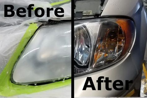 Car Headlight Cleaner, Headlight Restoration Diy, Headlight Cleaner, Car Paint Repair, Car Repair Diy, How To Clean Headlights, Repair Videos, Headlight Restoration, Garage Repair