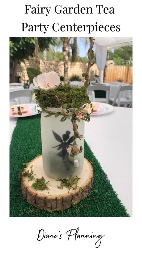 Fairy Theme Decoration Ideas, Fairy Birthday Ideas Decoration, Sweet Sixteen Fairy Theme, Enchanted Centerpieces Forest Theme, Diy Fairy Centerpiece, Sweet 16 Party Ideas Fairy Theme, Fairy Birthday Party Ideas Indoor, My Fairy First Birthday Theme, Fairy Party Centerpiece