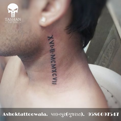 TashanTattoo
AshokTattooWala
S.20. Tirupati plaza
Opp. New bus stand
Near gd modi collage
Palanpur (gujrat)
9586697547
9687533310 Roman Date Tattoo, Date Tattoo, Date Tattoos, Tattoo Designs Men, Neck Tattoo, Tattoo Quotes, Tattoo Designs, Tattoos, Quick Saves