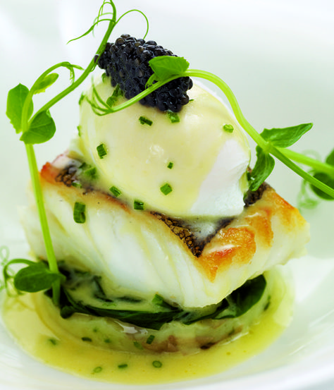 This exciting cod recipe from Mark Jordan provides a quick, easy and relatively cheap meal that packs a fantastic flavour. Cod Fillet Recipes, Chive Butter, Cod Dishes, Egg Benedict, Cod Recipe, Cheap Meal, Great British Chefs, Cod Recipes, Fine Dining Recipes