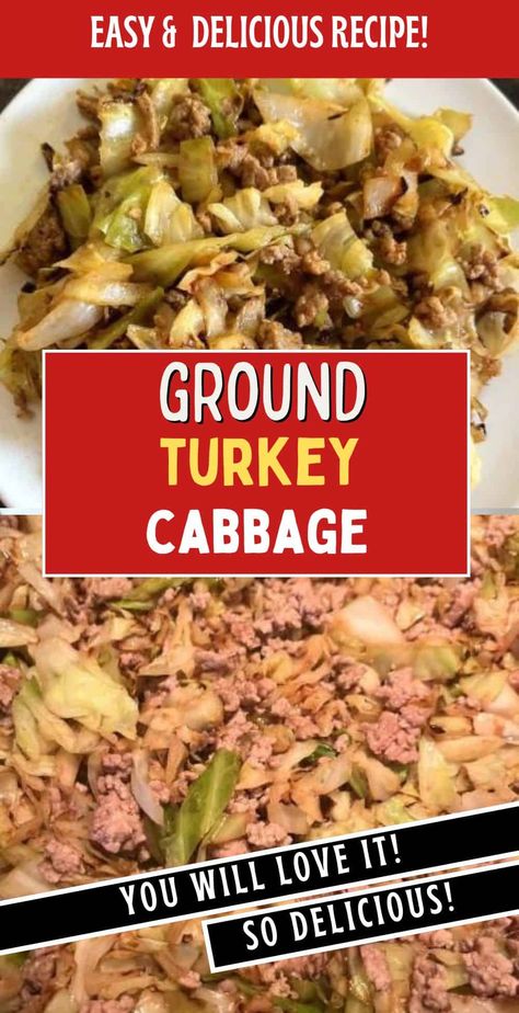 Whip up a quick and healthy Ground Turkey and Cabbage stir-fry recipe in minutes! Perfect for busy weeknights, this low-carb dish is packed with flavor and nutrition. Ground Turkey With Cabbage, Ground Turkey Easy Dinner, Ground Turkey Casserole Recipes Low Carb, Cabbage And Turkey Recipes, Low Carb Ground Turkey Recipes Easy, Keto Ground Turkey Recipes Easy, Ground Turkey And Cauliflower Recipes, Crockpot Ground Turkey Recipes Healthy, Cabbage And Ground Turkey Recipes