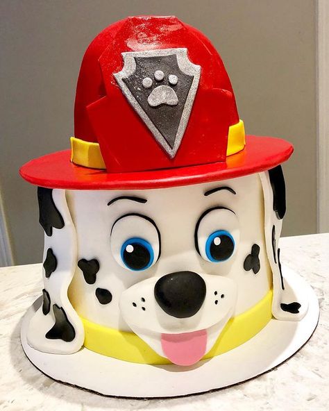 Marshall Cake Paw Patrol, Paw Patrol Birthday Party Cake, Puppy Birthday Cakes, Paw Patrol Birthday Cake, Psi Patrol, Fondant Cake Designs, Puppy Cake, 4th Birthday Cakes, Paw Patrol Cake