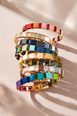 Multi-Color Chicklet Bracelet | Anthropologie Multi Color Tile, Anthropologie Bracelet, Tile Bracelet, Things For Christmas, Beach Jewelry Boho, Christmas Gift Ideas For Women, Autumn Palette, The Crown Jewels, Creative Services