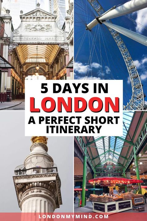 Looking to spend 5 days in London? Here's the perfect 5-day London itinerary to help you plan your trip! 5 Days In London, London Sights, London Bucket List, London Itinerary, London Vacation, Travel Guide London, Day Trips From London, Trip To London, London Zoo