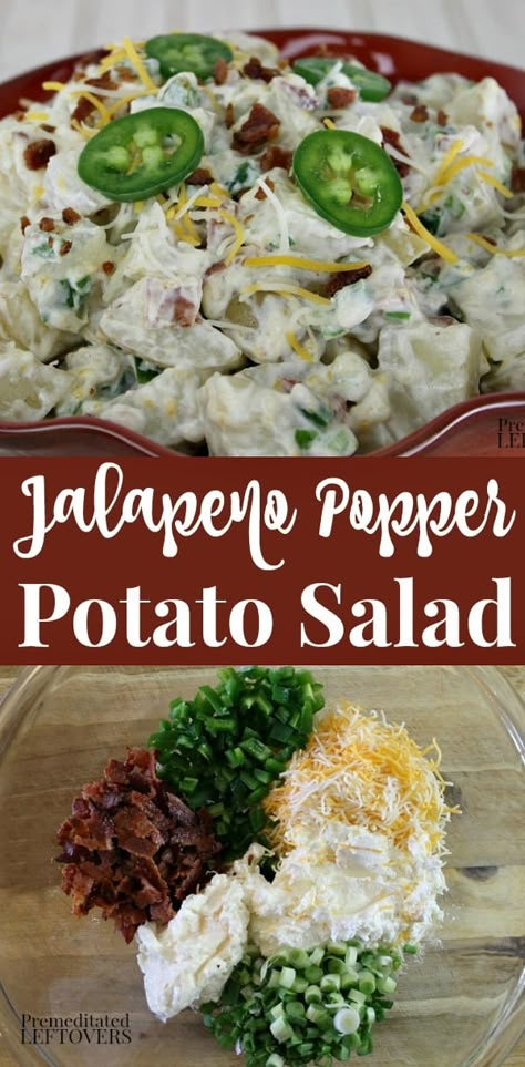 Peppers Cream Cheese, Traditional Potato Salad Recipe, Traditional Potato Salad, Potato Salad Recipes, Salad Recipes With Bacon, Jalapeno Popper Recipes, Poppers Recipe, Jalapeno Peppers, Potato Salad Recipe