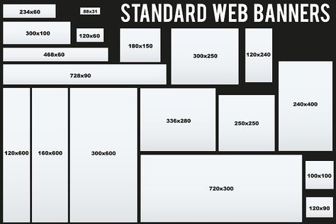 Standard Size Web Banners Templates by Vitamin on @creativemarket Logo Online Shop, Table Template, Banner Web, Illustrator Template, Style Tutorial, Youtube Banner Design, Youtube Banner Template, Learn Photoshop, Web Banners