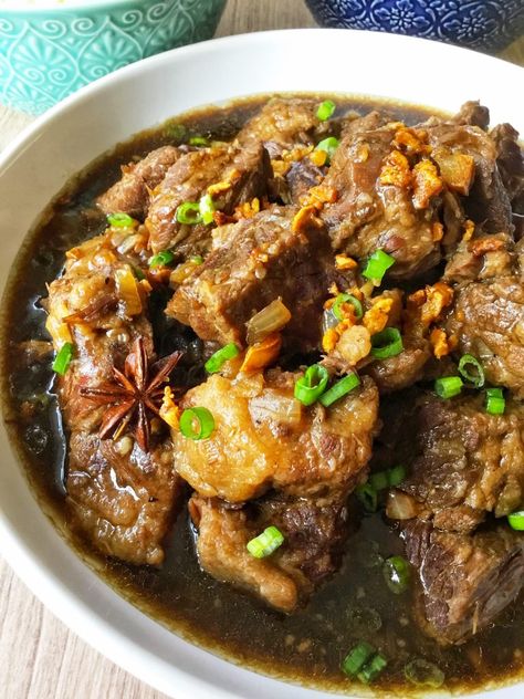 Beef Pares (Beef Brisket Stew - Instant Pot or Stovetop) - PinoyBites Asian Beef Brisket Recipes, Beef Pares Filipino, Pares Recipe Beef, Beef Pares Recipe, Beef Brisket Stew, Brisket Stew, Beef Pares, Braised Beef Stew, Pinoy Recipe