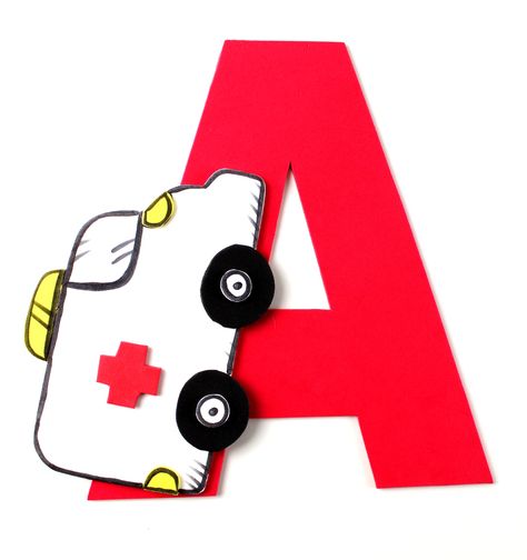 A Is For Ambulance, Ambulance Party, Ambulance Craft, Teaching Preschoolers, Preschool Letter Crafts, Prek Crafts, Alphabet Crafts Preschool, Alphabet Letter Crafts, Letter Craft