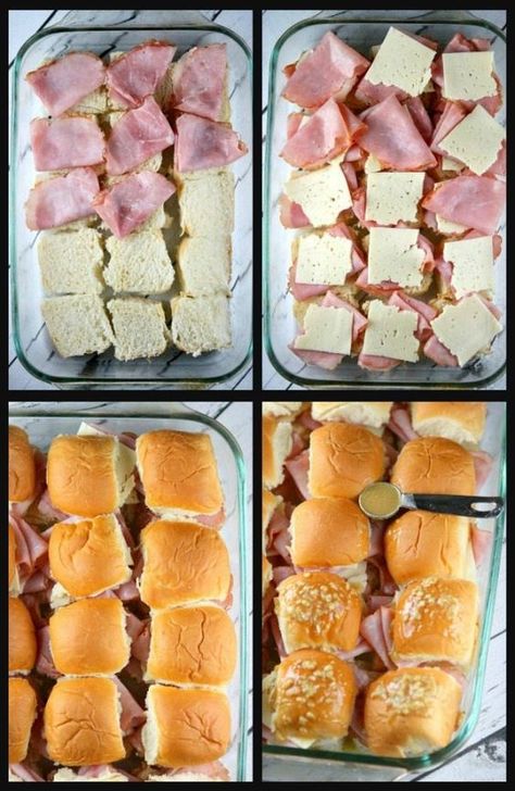 Sliders Superbowl, Baked Ham And Cheese Sliders, Superbowl Foods, Ham Cheese Sliders, Ham Recipes Baked, Ham And Cheese Sliders, Cheese Sliders, Superbowl Appetizers, Snacks Appetizers