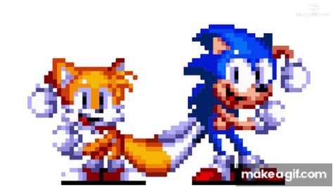 Sonic Dancing, Sonic Y Tails, Dancing Meme, Sonic And Tails, Meme Gifs, In Meme, Classic Sonic, Make A Gif, Dancing Gif