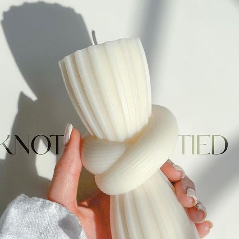 Unwritten on Instagram: "Create a chic and modern aesthetic in your home with our Tied Knot Pillar Candle! 🕯️✨ Its unique knotted design adds an elegant touch to any decor style! #homestyling #scandiinterior" Twisted Candle, Knot Candle, Candles Twist, Sculptural Candles, Twisted Candles, Scandi Interiors, Aesthetic Candles, Pillar Candles, Decor Styles