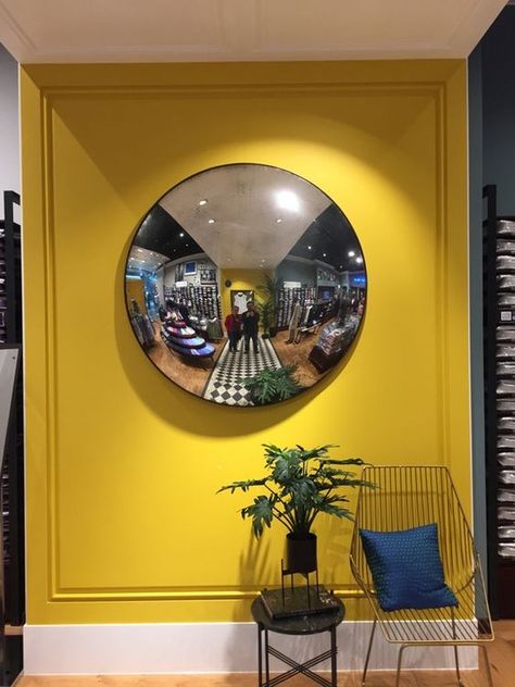 convex mirror, decorative mirror, funky mirror, silly mirror, home decor, home wall design, room decoration Retro Room, Deco Retro, Convex Mirror, Apartment Decor Inspiration, Room Makeover Inspiration, Cute Room Decor, Room Inspiration Bedroom, Dream House Decor, Aesthetic Room Decor