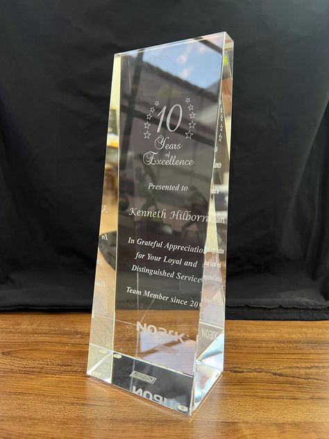 Personalized Rectangular Tower Optic Crystal Award | Custom Engraved Plaque for Employee Appreciation, Recognition, or Retirement Logo Message, Crystal Awards, Engraved Plaque, Awards Trophy, Employee Appreciation, Hard Work And Dedication, Custom Engraving, Hard Work, Halloween Shopping