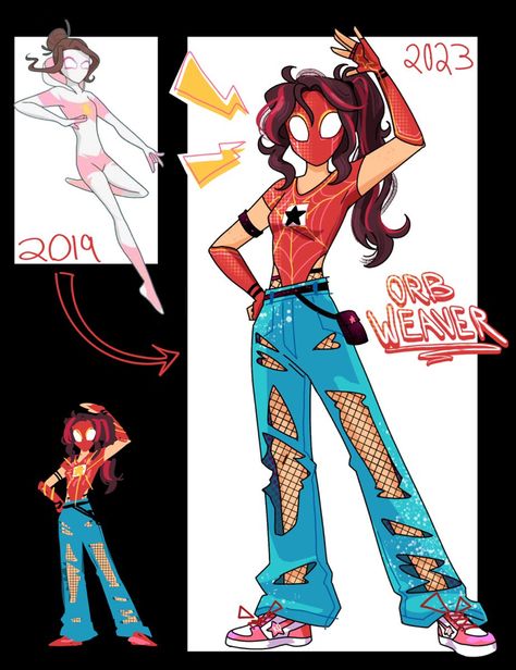 Spidersona Wolf Spider, Miles Genderbend, How To Make Your Own Spiderman Suit, Spidersona Base Eyes, Spiderman Outfit Ideas Drawing, Spidergirl Costume Aesthetic, Spider Man Variations, Spiderman Oc Female Base, Spidersona Suit Ideas