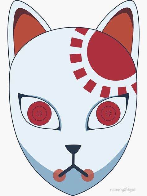 Tanjiro Mask, Kitsune Mask, Mask Drawing, Japanese Mask, Anime Crafts, Cat Mask, Masks Art, Dessin Adorable, Anime Stickers