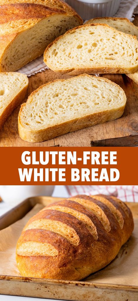 Gluten Free White Bread Recipe, Gluten Free White Bread, Easy Gluten Free Bread, Mama Knows Gluten Free, Gluten Free French Bread, Homemade Gluten Free Bread, Gluten Free Sandwich Bread, Best Gluten Free Bread, Gluten Free Yeast Free