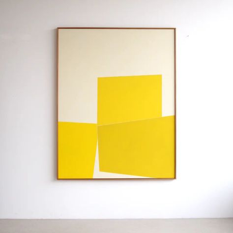 Yellow Layout Acrylic on linen, 146x114 cm, 2024. ... #yellow #ludovicphilippon | Instagram Yellow Painting Ideas On Canvas, Minimal Painting Ideas, Yellow Layout, Yellow Abstract Art, Painting Minimal, Minimal Painting, Artwork Inspiration, Yellow Painting, Minimal Art