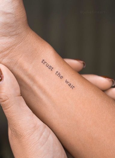 Life Changing Tattoo Ideas, Feeling Tattoo Ideas, Choose You Tattoo, Writings Tattoo Ideas, Waiting Tattoo Ideas, New Chapter In Life Tattoo Ideas, Do The Right Thing Tattoo, Wait Tattoo Ideas, Be Creative Tattoo