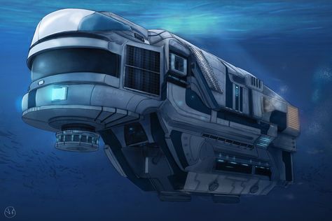 Scifi Submarine, Subnautica Concept Art, Sci Fi Ship, Starship Concept, Automotive Engineering, Family Estate, Container House Plans, High Tech Gadgets, Alien Concept Art