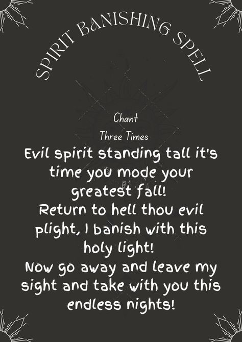 Banish Evil Spell, How To Ward Off Evil Spirits, How To Banish Evil Spirits, Simple Banishing Spell, Banishing Evil Spirits Spell, Banishing Spell Spirit, Protection Spells From Evil Spirits, Banish Spell, Sleep Spells