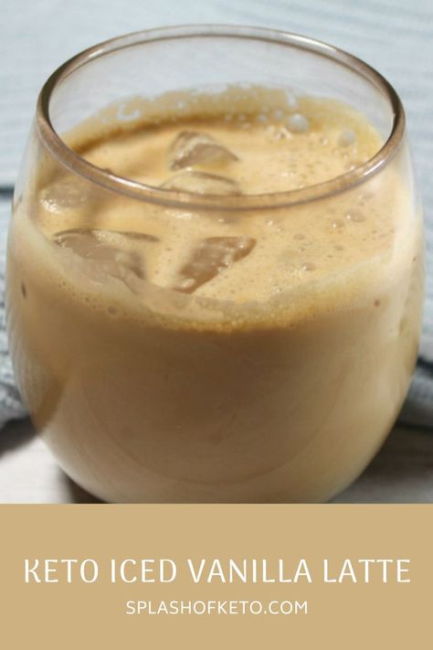 Iced Vanilla Latte, Iced Coffee Protein Shake Recipe, Iced Lattes, Keto Coffee Recipe, Iced Coffee Protein Shake, Low Carb Drinks, Ice Milk, Lchf Recipes, Keto Drink