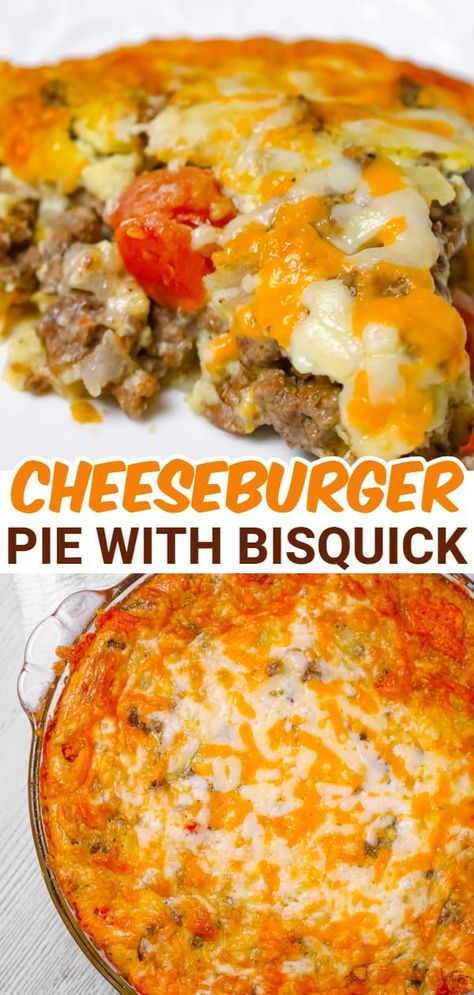 Impossible Hamburger Pie Bisquick, Not So Impossible Cheeseburger Pie, Impossible Hamburger Pie, Impossible Bisquick Pies, Easy Cheeseburger Pie Bisquick, Impossible Cheeseburger Pie No Bisquick, Bisquick Beef Pot Pie, Hamburger Bisquick Casserole, Bisquick Cheeseburger Pie Recipes