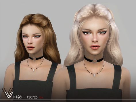 wingssims' WINGS-TZ0728 | sims 4 cc custom content #ts4cc hair hairstyle Ts4 Hair, Hair Wings, Alpha Girl, Die Sims 4, Sims 4 Black Hair, Pelo Sims, Free Sims 4, Sims 4 Teen, Sims 4 Characters