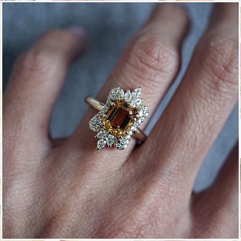 Shop Amazon for the perfect ring to add some shine to your look. Vintage Topaz Engagement Rings, Citrine And Diamond Ring, Large Circle Engagement Ring, Citrine Engagement Ring Gold, Citrine Engagement Ring Vintage, Citrine Engagement Rings, Extravagant Engagement Rings, Vintage Gemstone Engagement Rings, Fairytale Engagement Ring