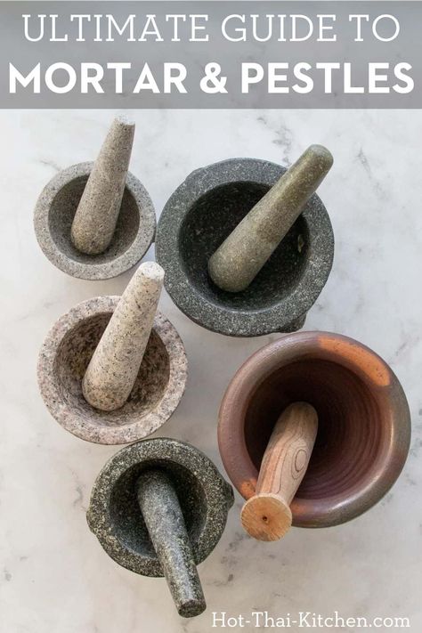 Mortar And Pestle Recipes, Pestle And Mortar, Wishlist Christmas, Authentic Thai Food, Higher Art, Thai Kitchen, Mortar Pestle, Papaya Salad, How To Make Pesto