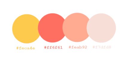 Peach, coral and yellow color palette idea, based on Pantones 2019 Color of the Year, Living Coral Coral And Yellow Living Room, Coral And Yellow Color Palette, Coral Yellow Color Palette, Yellow And Coral Wedding, Peach And Yellow Color Palette, Basement Colours, 1912 House, Peach Colour Combinations, Coral Color Palette