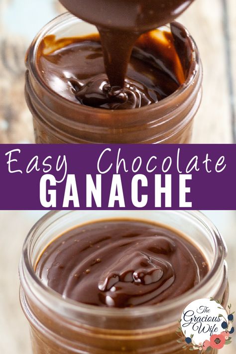 Make this rich and decadent easy Chocolate Ganache with just 2 simple ingredients in 15 minutes. It's versatile with a perfectly smooth, creamy texture. A must-make for all chocolate lovers and bakers! Easy Ganache Recipe Without Heavy Cream, Easy Chocolate Filling For Cake, Easy Ganache Recipe, Easy Chocolate Ganache Recipe, Ganache Recipe Easy, Cookie Cake Icing, Easy Chocolate Ganache, Devil Eggs, Choc Ganache