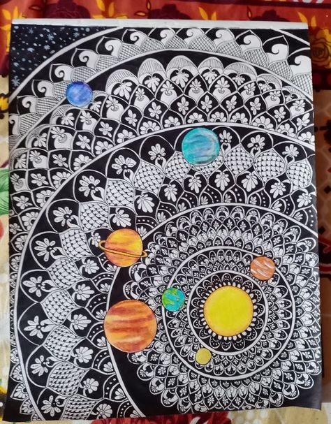 Mandala Art Drawing, Earth Planet, Mandala Art Lesson, Art Lesson, Mandala Art, Solar System, Art Drawing, Art Lessons, Solar