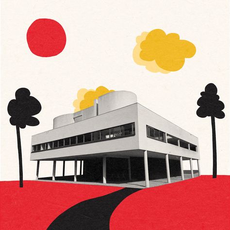 Le Corbusier Buildings on Behance Le Corbusier Illustration, Buildings Illustration, Art Direction Advertising, Illustration Collage, Graphic Design Art, Freelancing Jobs, Graphic Design Illustration, Design Illustration, Art Direction