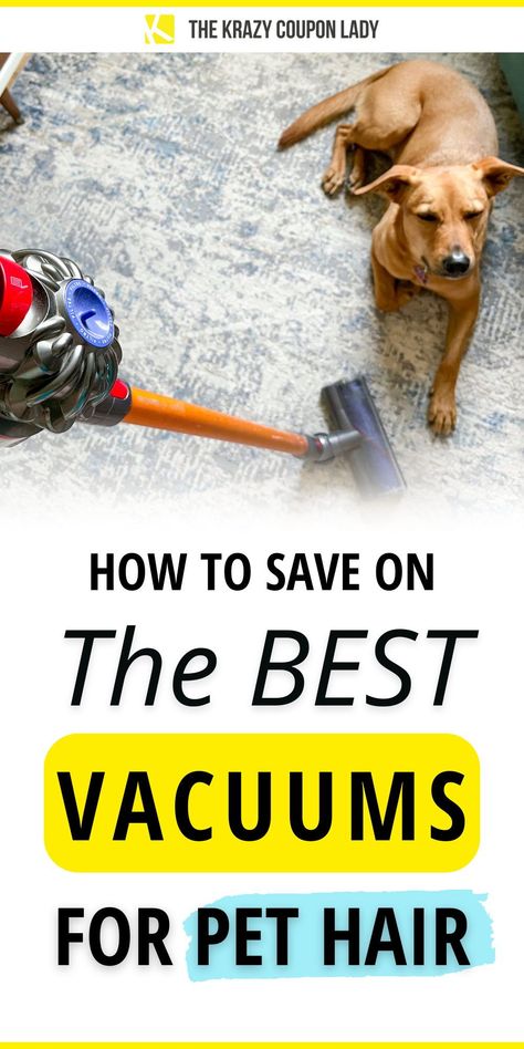 One of my least favorite parts of having a pet is my dog’s constant gift of her hair and dander on my carpet and clothes. Enter the pet hair vacuum. There are a lot of really good reasons to have one of these, but like a lot of people, I initially avoided it because I thought they were out of my price range. It doesn’t have to be the case, though. The Krazy Coupon Lady tells us all about the best vacuums for pet hair, as well as where and when to get them at the lowest possible prices. Best Pet Hair Vacuum, Dog Hair Vacuum, Best Cordless Vacuum, Pet Hair Vacuum, Deep Cleaning House, Pet Vacuum, Hand Vacuum, Best Vacuum, Pet Hair Removal