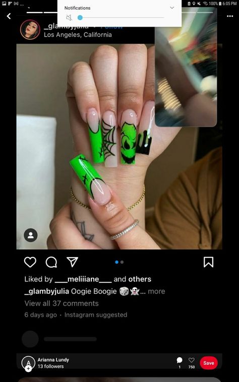 Oogie Boogie Nails Acrylic, Oogie Boogie Nails, Hoco Nails, Halloween Acrylic, Halloween Acrylic Nails, Feeling Pretty, Short Acrylic, Uñas Acrilicas, Oogie Boogie